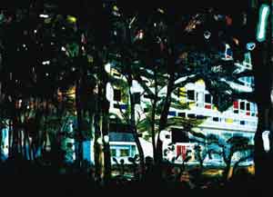 Peter Doig, Concrete Cabin West Side, 1993, Huile sur toile, DR